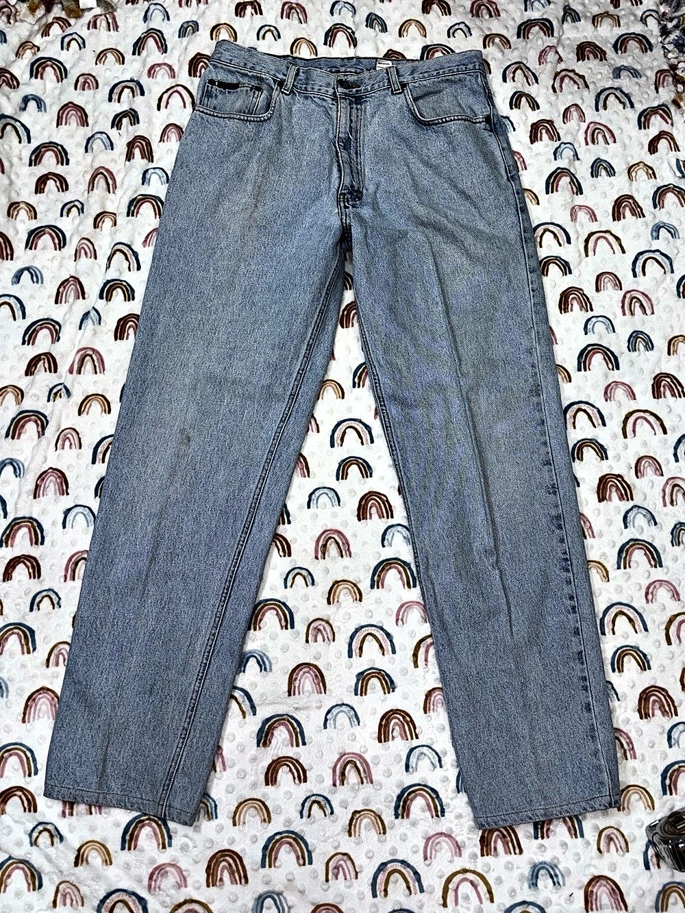 Calvin Klein Jeans Womens 36 Straight Leg Blue Cotton Denim Made in USA Vintage